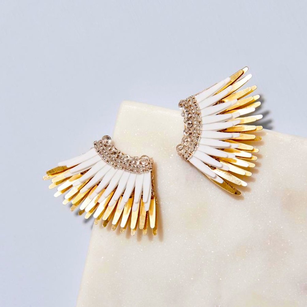White and gold Mignonne Gavigan earrings